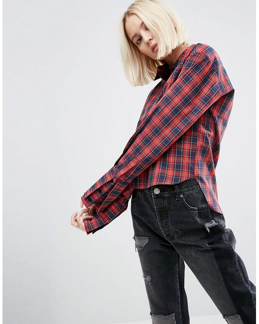 Asos Cotton Check Shirt with Extreme Cuffs check