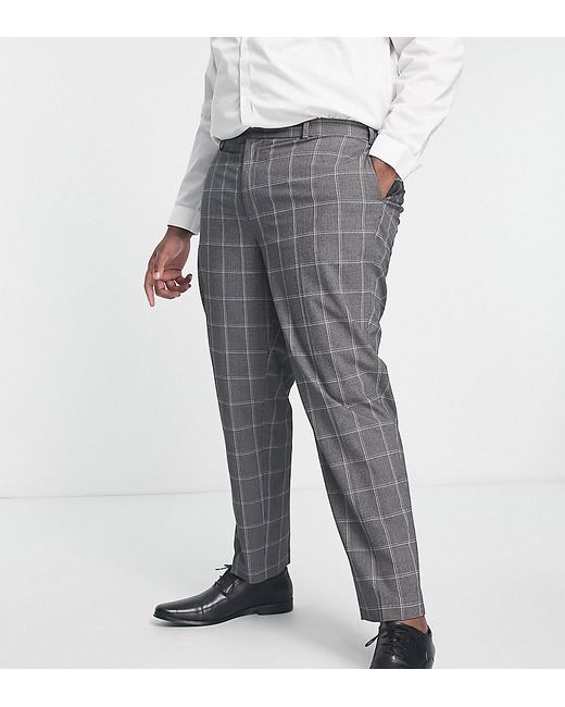 River Island Plus River Island Big Tall checked suit pants