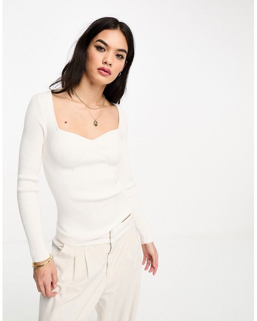 Other Stories sweetheart neckline knit top