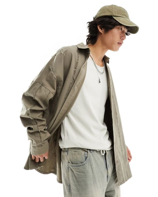 Collusion oversized shirt with raw detail