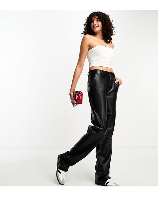 Asos Design Tall faux leather straight leg pants