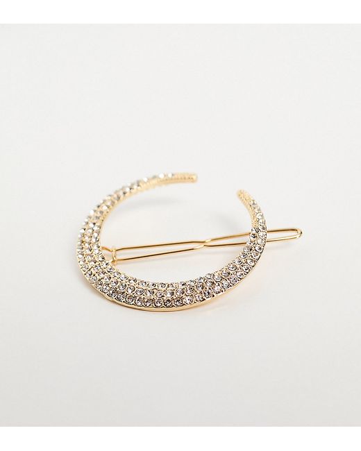 DesignB London crescent hair clip with rhinestones
