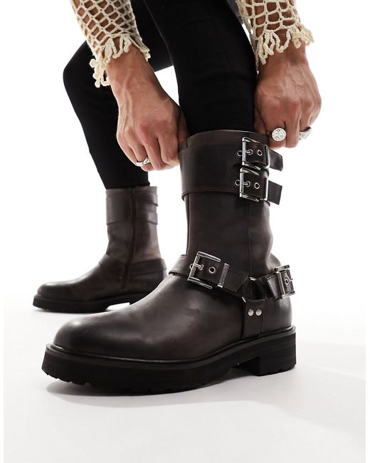 Asos Design chunky boot with buckles