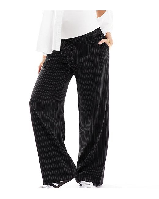 Asos Design Maternity pull on pants with white stripe