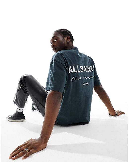AllSaints Underground oversized t-shirt teal