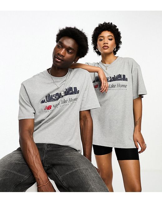 New Balance NB Place Like Home oversized t-shirt heather and navy Exclusive to
