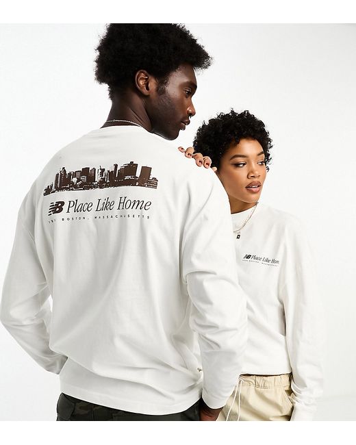 New Balance NB Place Like Home oversized long sleeve t-shirt off white and Exclusive to