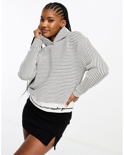 Armani Exchange stripe hoodie off