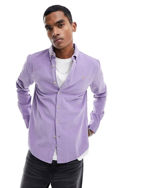 Farah bowery corduroy shirt lilac-