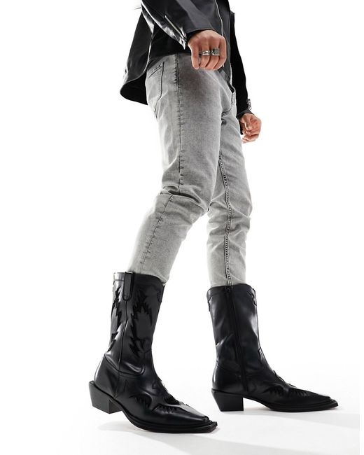 Asos Design heeled Chelsea western boots paledo