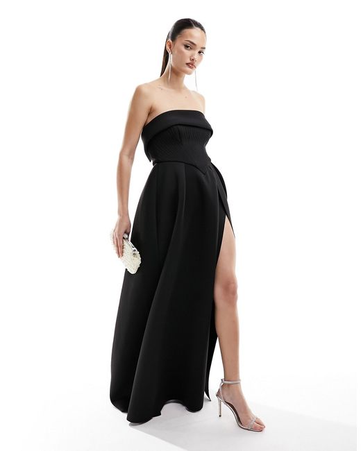 Asos Design bandeau corset structured skirt maxi dress