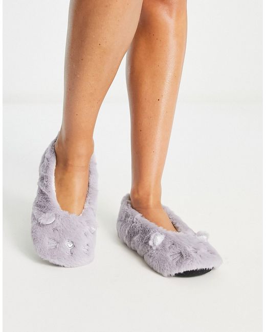 Totes fluffy cat ballet slipper