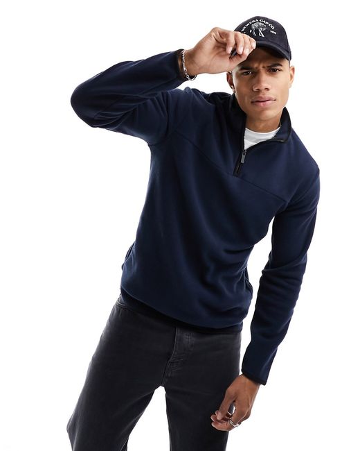 Only & Sons half zip fleece sweater blue-