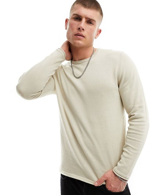 Only & Sons crew neck sweater light stone-