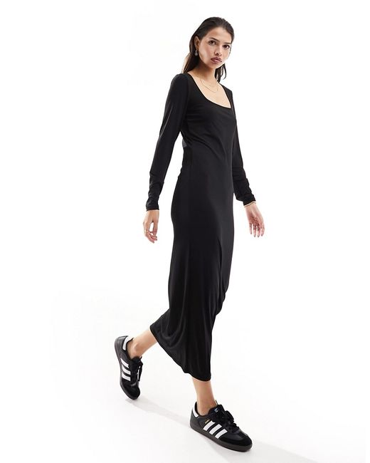 Vila reversible stretch long sleeved maxi dress