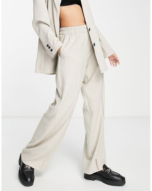 Asos Design relaxed dad suit pants natural texture-