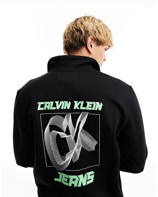 Calvin Klein Jeans 3D CK future fade logo half zip sweatshirt