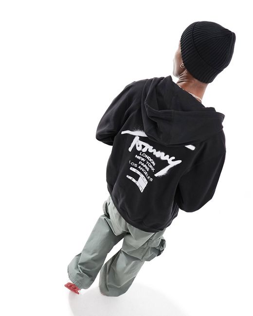 Tommy Jeans regular spray paint logo hoodie
