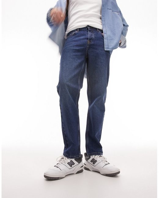 Topman rigid taper jeans classic dark wash-