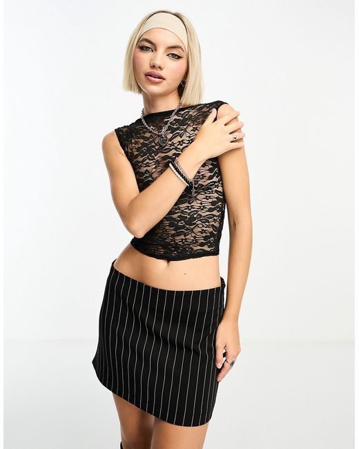 Collusion cap sleeve lace top