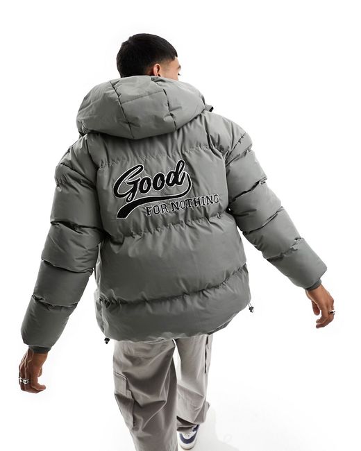 Good For Nothing puffer jacket with hood