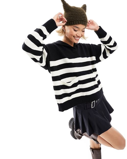 Urban Revivo oversized sweater monochrome stripe knit-
