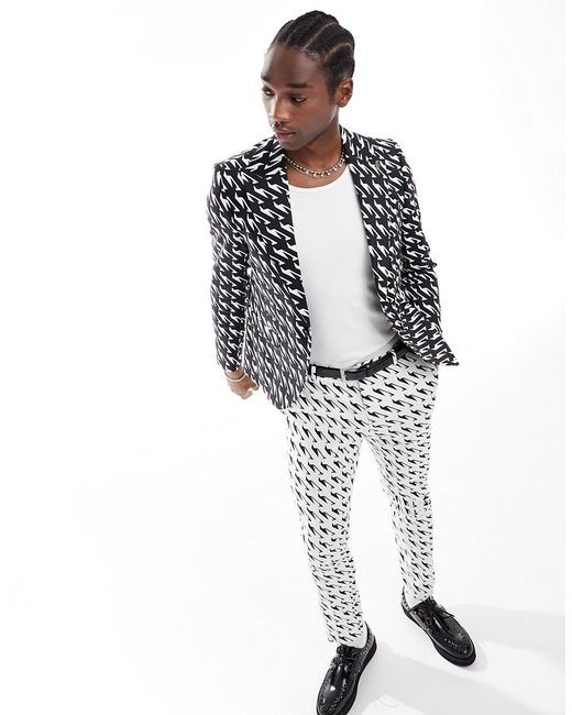 Twisted Tailor munro houndstooth suit jacket and white