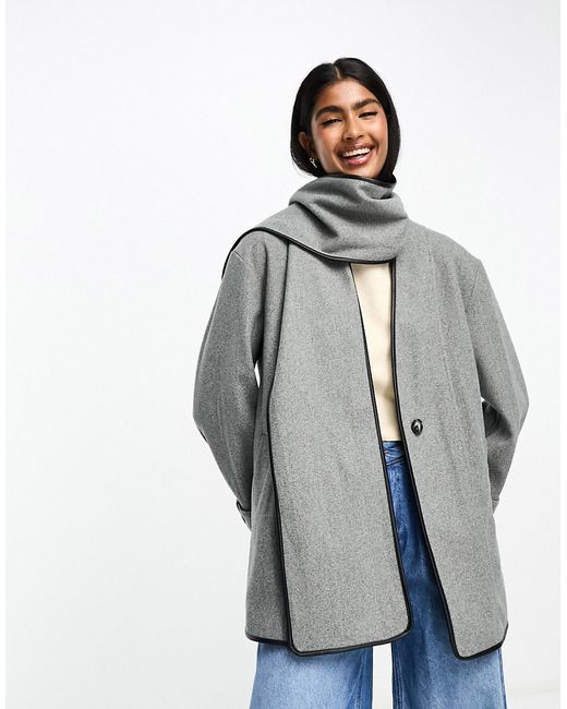 River Island wool scarf coat mid