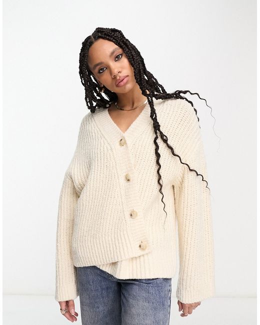 Other Stories wool asymmetric button cardigan off