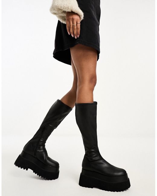 Asos Design Conspire flat chunky knee boots