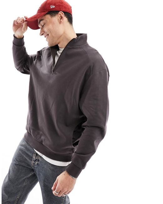 Asos Design oversized half zip funnel neck sweatshirt