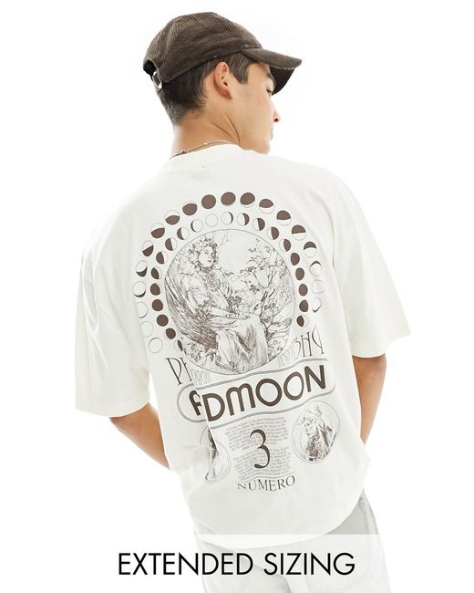 Asos Design oversized t-shirt with celestial back print-