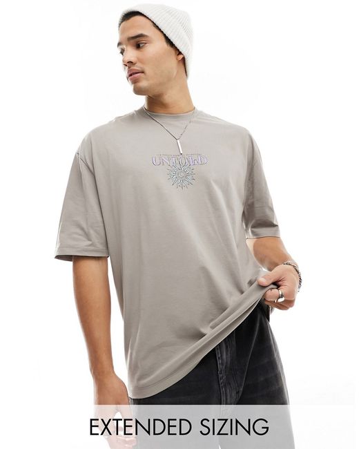 Asos Design oversized t-shirt with celestial chest print