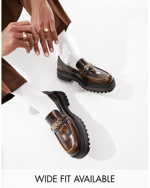 Asos Design chunky loafers faux leather
