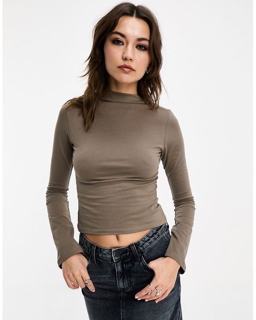 Collusion long sleeve mock neck top