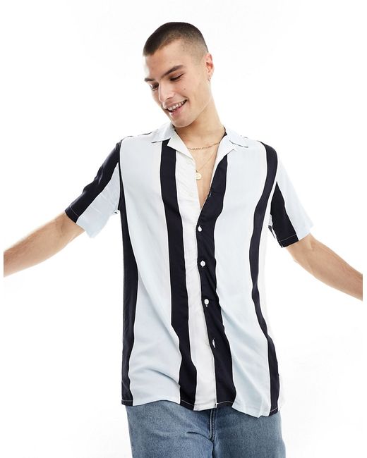 Only & Sons revere collar shirt stripe