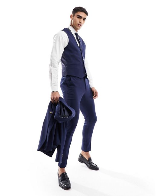 Asos Design Wedding super skinny suit pants microtexture