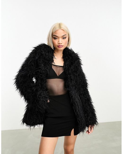 Weekday Lilith Waisted faux fur coat