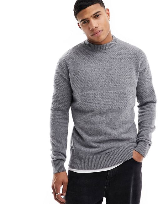 Selected Homme texture crew neck knit sweater light