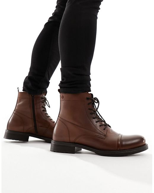 Jack & Jones leather lace up boot