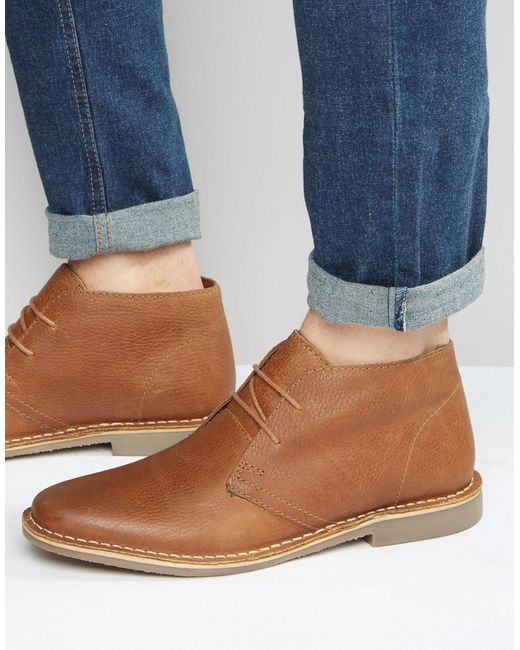 Red Tape Desert Boots In Leather