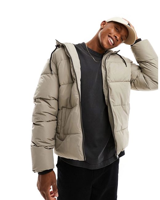 Only & Sons heavyweight hooded puffer jacket