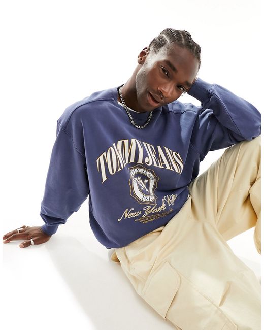 Tommy Jeans boxy luxe varsity crewneck sweatshirt