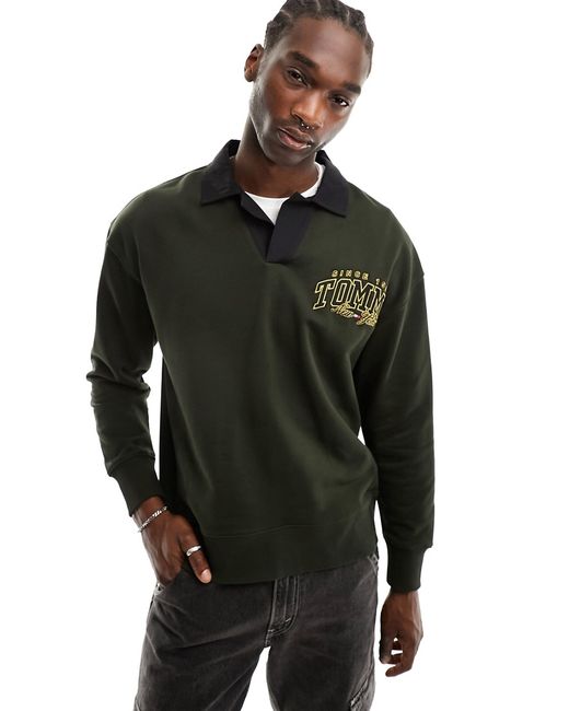 Tommy Jeans relaxed luxe varsity rugby shirt