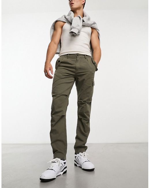 Only & Sons tapered fit worker cargo pants khaki-