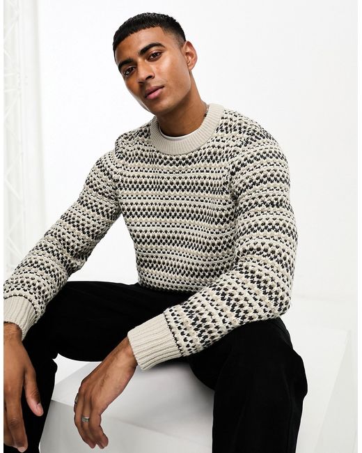 Only & Sons textured crew neck sweater