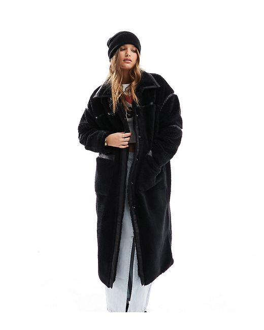 Only Petite longline faux shearling coat