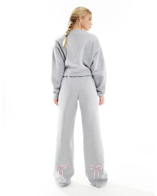 Asos Design sweatpants with bow detail heather part of a set