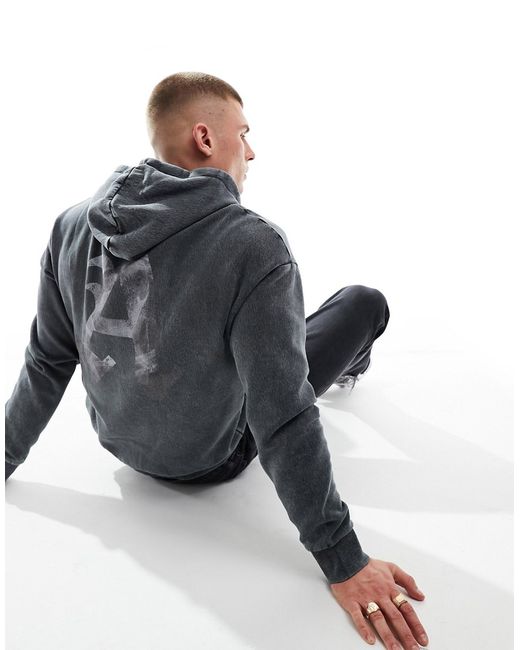 Adpt oversized hoodie with back print washed