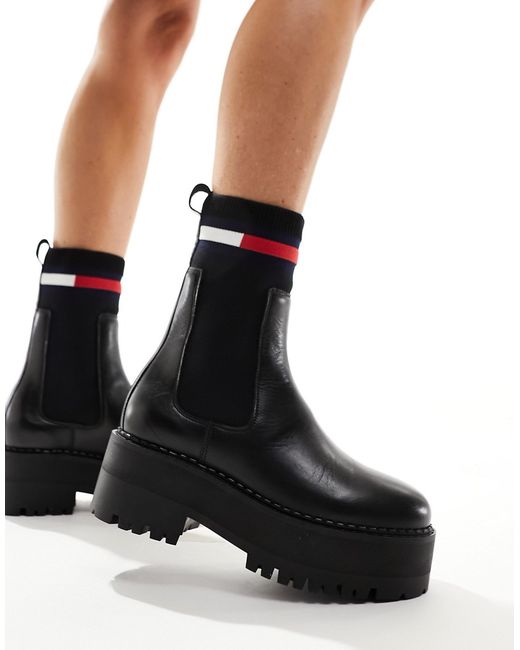 Tommy Jeans flatform chelsea sock boots